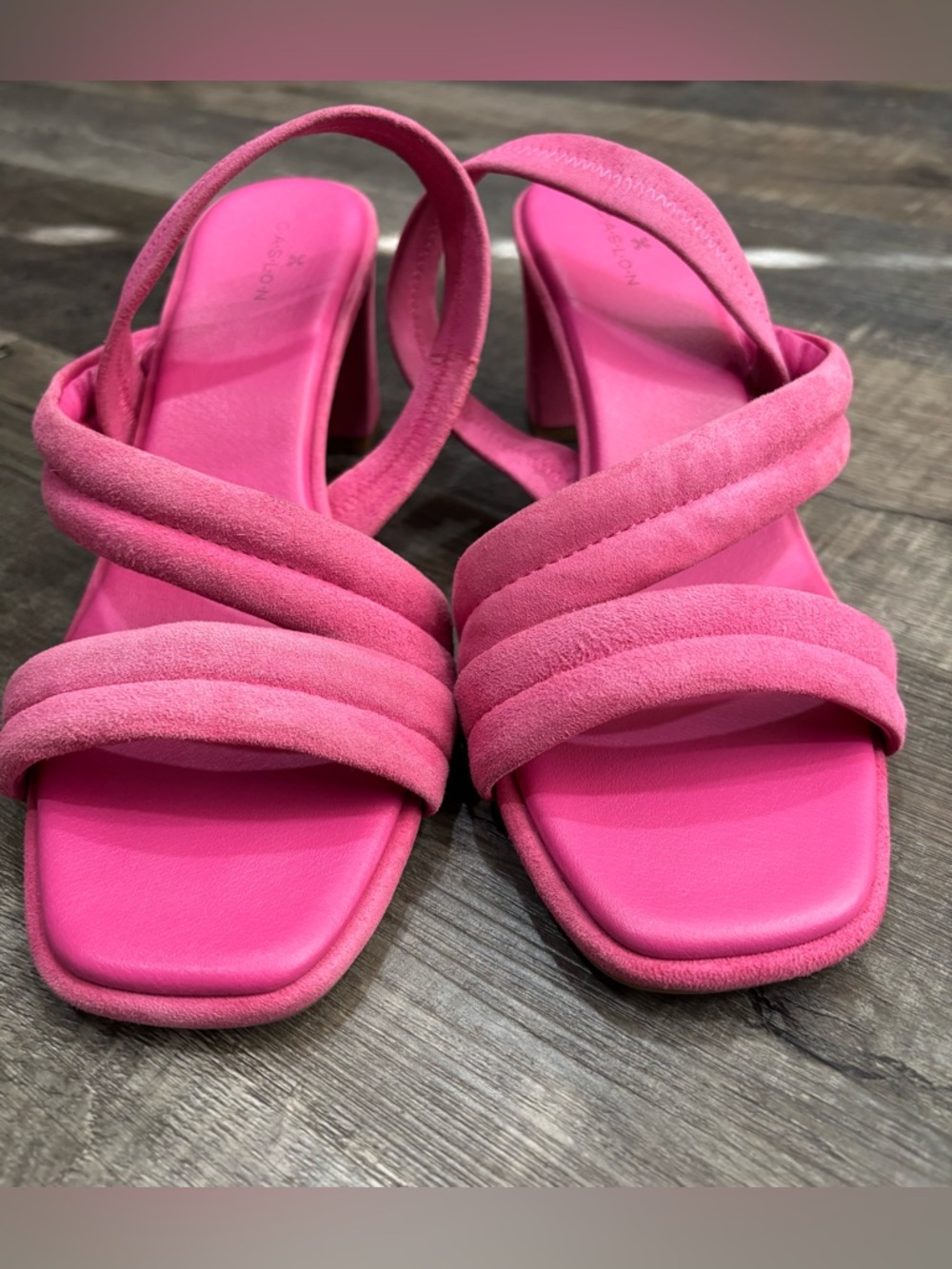 Caslon "Lennyn" Strappy Slingback, Block Heeled Sandals, Pink Suede, Sz 9.5M,GUC - Picture 9 of 12